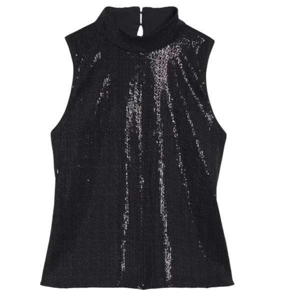 WHBM Velvet Sequin Tank Top NWT - Picture 4 of 10